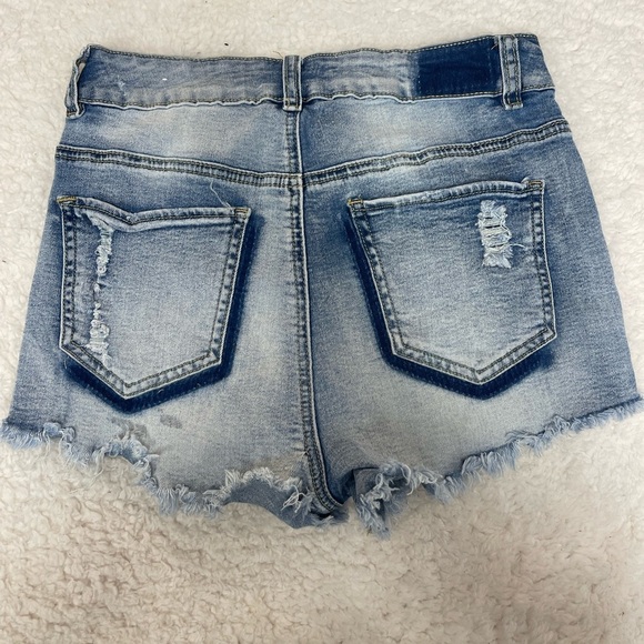 Almost Famous High Rise Distressed Cut Offs - Picture 3 of 6